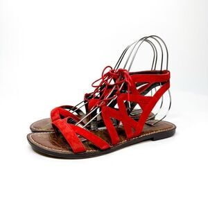 Sam Edelman Women's Red Suede Gladiator Sandals Size 10M